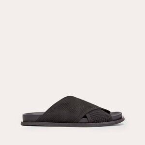 Everlane ReKnit Form Crossover Sandal in Black, Size 9, Leather/Polyester